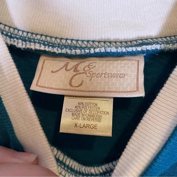 M&C Sportswear Blue Holiday Snowman Long Sleeve Pullover Sweater Sz XL - Picture 4 of 6